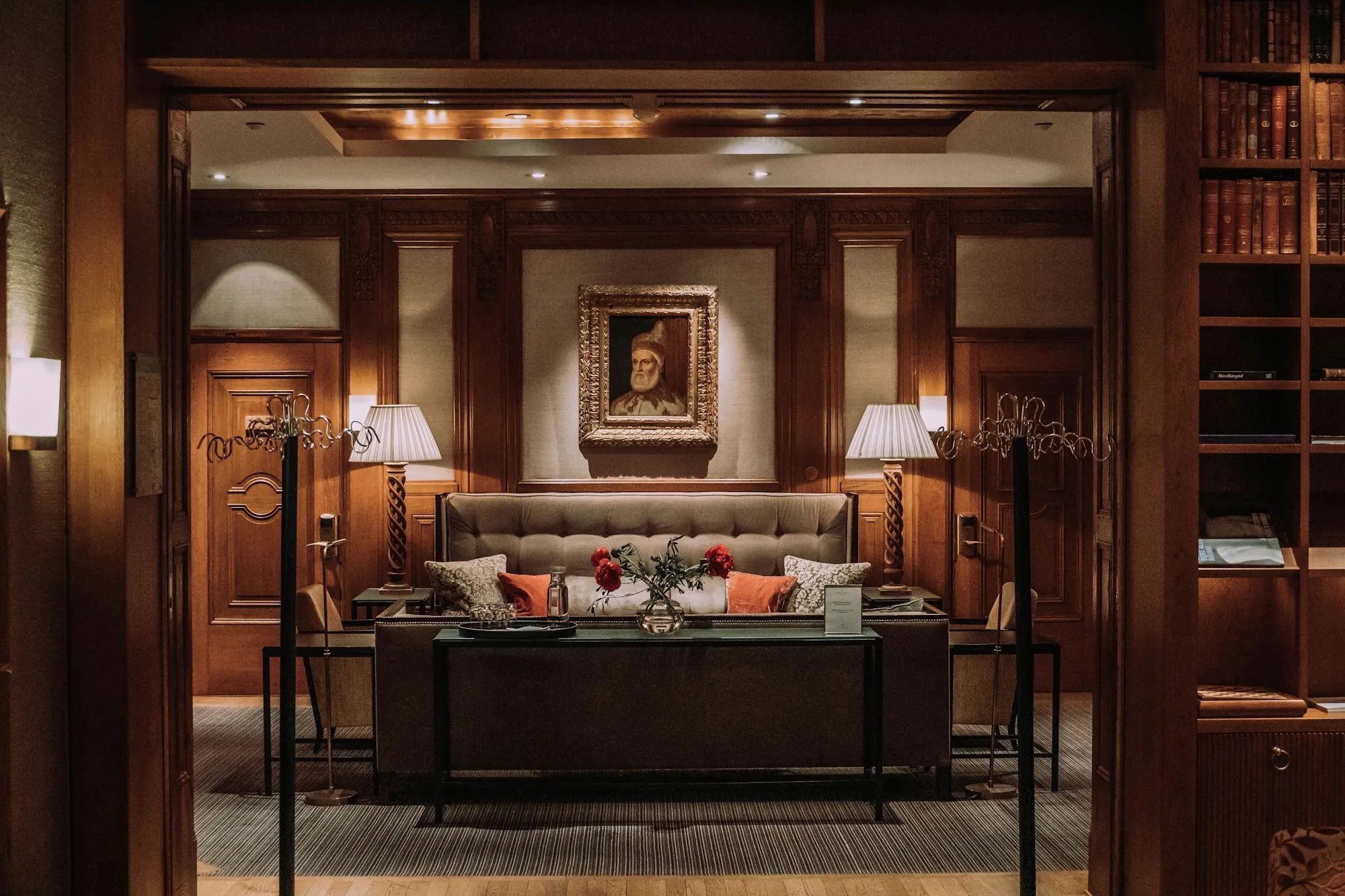 A quiet, wood-panelled suite